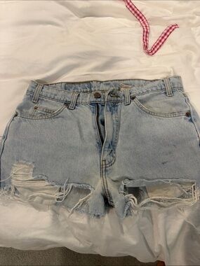 Levi's Light Blue Distressed Denim Cutoff Shorts